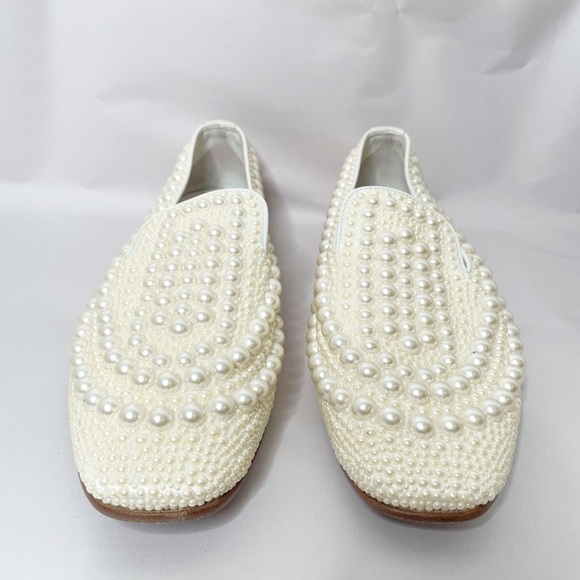 JIMMY CHOO Varsha Embellished Pearl Loafers - Picture 6 of 11